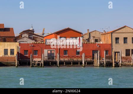 Fornace Estevan Rossetto glass making factory at Murano, Venice, Italy in February Stock Photo