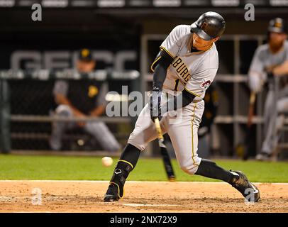 CHICAGO, IL - MAY 08: Pittsburgh Pirates' Josh Bell (55) looks on from  third base after hitting a triple against the Chicago White Sox on May 8,  2018 at Guaranteed Rate Field