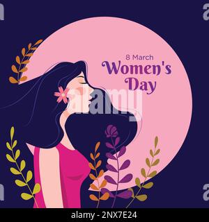 Happy International Women’s Day concept Card design. Vector image. Stock Vector