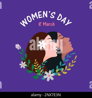 Happy International Women’s Day concept Card design. Stock Vector