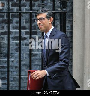 London, UK. 01st Mar, 2023. Rishi Sunak, MP, Prime Minister of the United Kingdom, exits 10 Downing Street to attend Prime Minister's Questions (PMQs) at Parliament today. Credit: Imageplotter/Alamy Live News Stock Photo