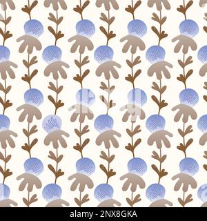 Seamless floral pattern based on traditional folk art ornaments. Colorful flowers on color background. Scandinavian style. Sweden nordic style. Vector Stock Vector