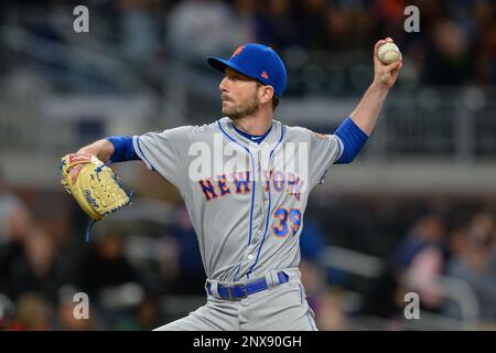 ATLANTA, GA – APRIL 12: Atlanta relief pitcher Nate Jones (49) throws a  pitch during the MLB game between the Miami Marlins and the Atlanta Braves  on April 12th, 2021 at Truist