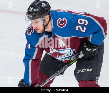 Download Red And Blue Nathan MacKinnon Wallpaper