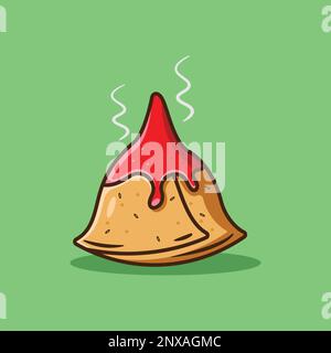 Samosa food vector icon . Stock Vector
