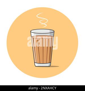 Indian hot drink chai vector icon . Stock Vector