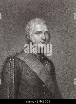 Alexander I, 1777 – 1825.  Emperor of Russia, King of Congress Poland, Grand Duke of Finland.  After a print by Antoine Cardon from the painting by Franz Gerhard von Kügelgen. Stock Photo