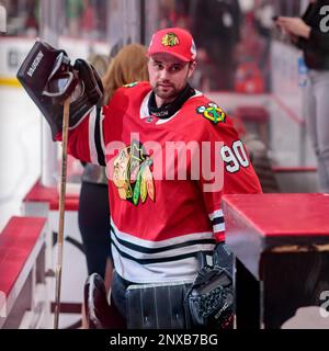 Chicago Blackhawks goaltender Scott Foster during the second period of an  NHL preseason hockey game against the Boston Bruins Saturday, Sept. 28,  2019, in Boston. (AP Photo/Winslow Townson Stock Photo - Alamy