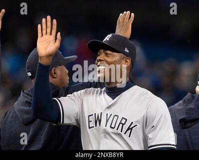 New York Yankees pitcher Aroldis Chapman throws to a Toronto Blue Jays  batter during the ninth inning of a baseball game in Buffalo, N.Y.,  Wednesday, Sept. 9, 2020. (AP Photo/Adrian Kraus Stock