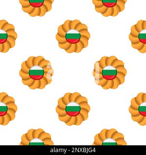 Pattern cookie with flag country Bulgaria in tasty biscuit, pattern cookie consist of flag country Bulgaria on natural biscuit, fresh biscuit cookie w Stock Vector