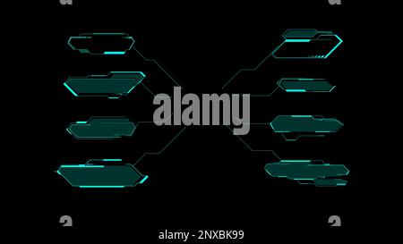 futuristic cyber frames set. Sci fi user interface square. Vector Stock Vector