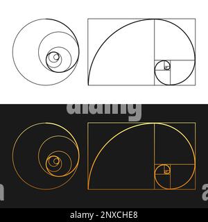 Golden ratio, Divine Proportions. Geometric shapes Stock Vector