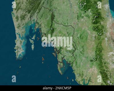 Krabi, province of Thailand. High resolution satellite map. Locations ...