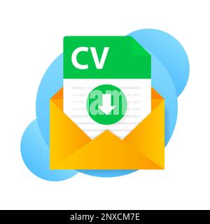 CV fulfilling and sending. Download file. Apply for jobs. Upload resume Stock Vector