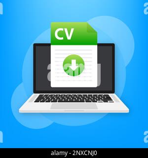 CV fulfilling and sending. Download file. Apply for jobs. Upload resume Stock Vector