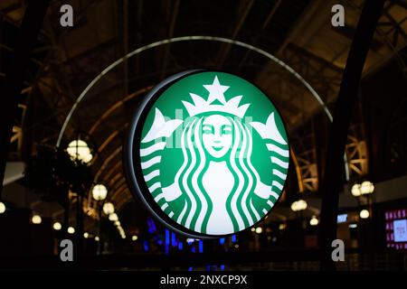 Starbucks sign in Cape Town Waterfront Stock Photo