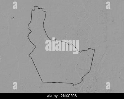 Nonthaburi, province of Thailand. Grayscale elevation map with lakes and rivers Stock Photo