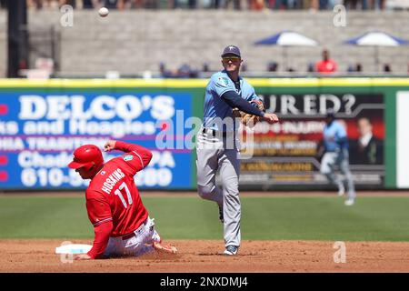 CLEARWATER, FL - MARCH 07: Rhys Hoskins (17) of the Phillies