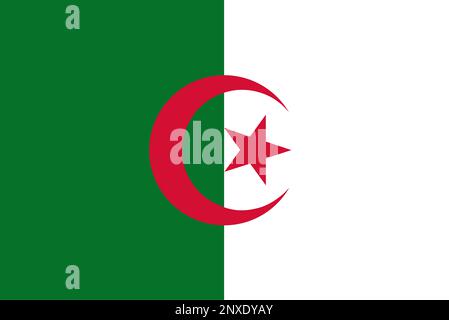 National flag of the People's Democratic Republic of Algeria Stock Photo