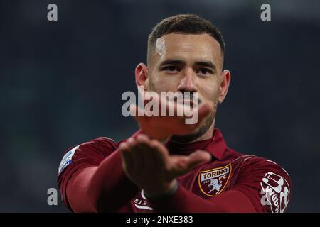 February 20, 2023, Torino, Piemonte, Italy: Olimpic Stadium Grande Torino,  20.02.23 Antonio Sanabria (9 Torino FC) celebrates the goal during the  Serie A match Torino FC v US Cremonese at Olimpic Stadium