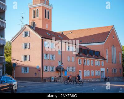 Munich, Bavaria, Germany - August 4, 2022: Lutherkirche in Munich Evangelical Church in Bergstrasse at summer day Stock Photo