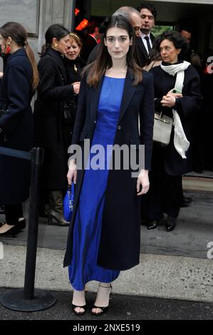 Guests outside Giorgio Armani show during Milan Fashion Week Womenswear