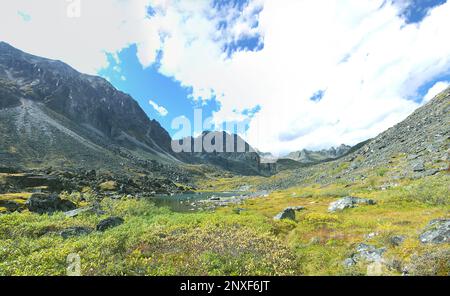 Orography, geology. Old alpine glacier trogs, alpine tundra in the ...