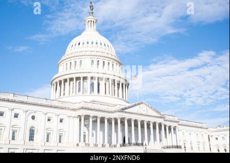 The United States Capitol, Feb. 1, 2023, Washington, D.C. The Capitol is the seat of the U.S. Congress which serves as the legislative branch of the federal government. Stock Photo