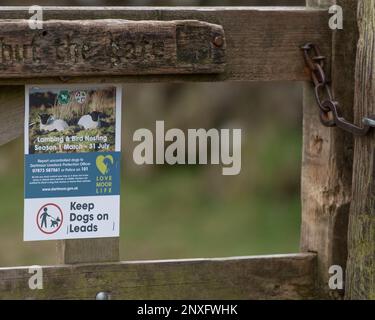 countryside warning sign Stock Photo