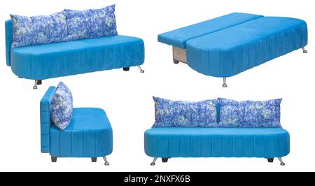 Folding sofa. Isolated from the background. In different angles. Interior element Stock Photo