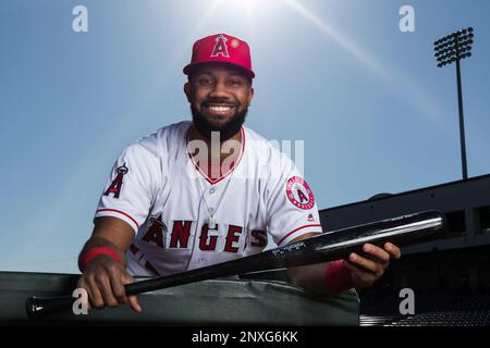 Los Angeles Angels-Media Day - Feb 22, 2018; Tempe, AZ, USA; Los Angeles  Angels outfielder Mik…