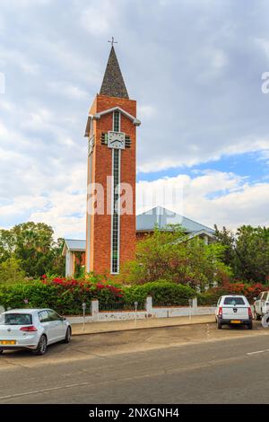 Windhoek, Namibia - 10 October 2018: An aerial view of the center of Windhoek the capital of Namibia in Southern Africa. Stock Photo