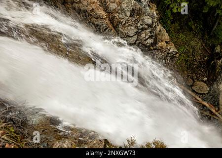 WA23146-00...WASHINGTON - The top of the Middle Falls at Wallace Falls State Park near Gold Bar in Snohomish County. Stock Photo