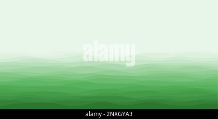 Abstract waves cover. Horizontal background with curves in green colors. Superb vector illustration. Stock Vector