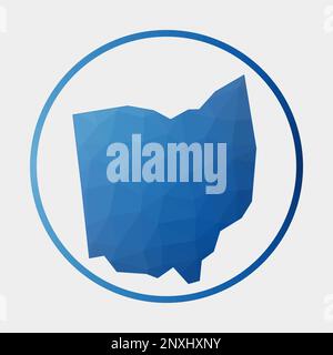 Low Poly Map of Ohio State (USA). Polygonal Shape Vector Illustration ...