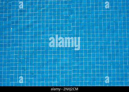Blue ceramic mosaic pool bottom: perfect for a luxury vacation Stock Photo