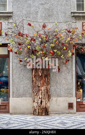 Cure decor at the streets of the old town. Prague Stock Photo