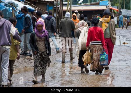 Traditional market, Adaba, Bale plateau, Ethiopia Stock Photo