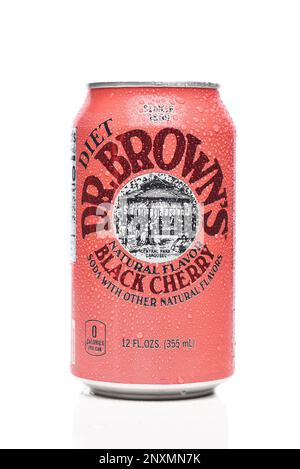 IRIVNE, CALIFORNIA - 01 MAR 2023: A can of Dr. Browns Diet Black Cherry Soda. Stock Photo