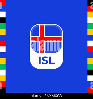 iceland flag football 2024 tournament. Stock Vector