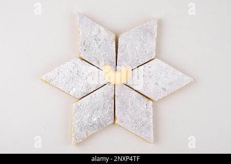 Top view of kaju katli isolated on white background Stock Photo
