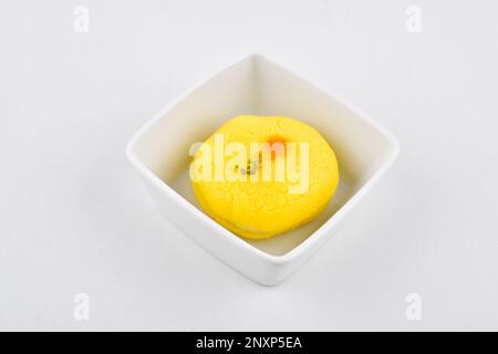 Bangladesh sweet sandesh in bowl isolated on white background Stock Photo