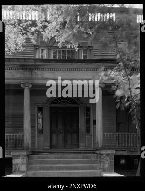 Terrell Stone House, Sparta, Hancock County, Georgia. Carnegie Survey of the Architecture of the South. United States, Georgia, Hancock County, Sparta,  Columns,  Porches,  Doors & doorways. Stock Photo