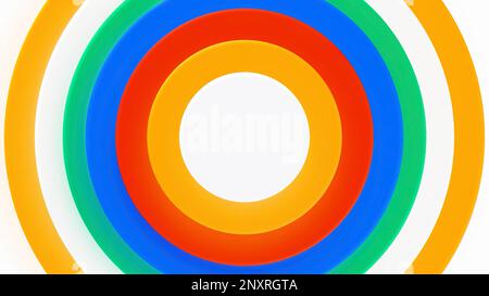 Bright multicolored circles. Motion.Twitching bright circles on a white background in animation. High quality 4k footage Stock Photo