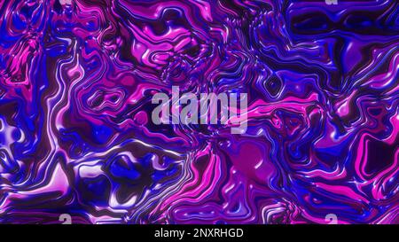 Blue and pink slime. Motion.A liquid spreading in different directions with a different play of light in the animation. High quality 4k footage Stock Photo