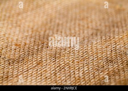 Close Up of Brown Burlap Fabric Texture Background. Stock Photo