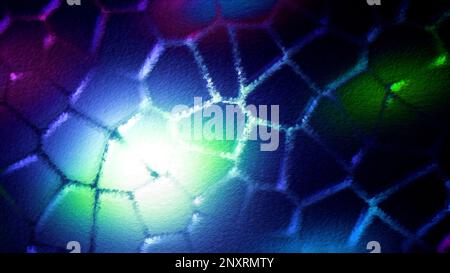Blue divided background. Motion.The light background on which the yellow rays of light fall rotates in animation. High quality 4k footage Stock Photo