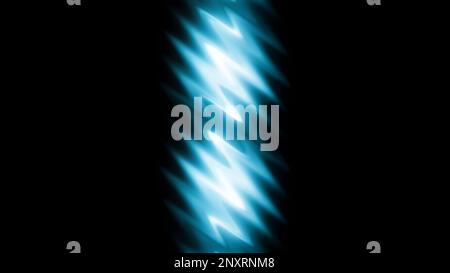 Line with moving wavy lights. Motion. Beautiful radiance in band of wavy lines. Liquid stripe with shining waves on black background. Stock Photo