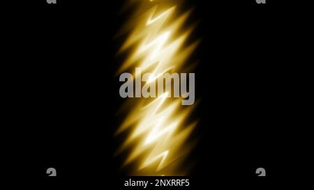 Line with moving wavy lights. Motion. Beautiful radiance in band of wavy lines. Liquid stripe with shining waves on black background. Stock Photo