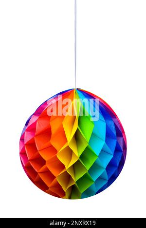 Colorful Rainbow Party Decoration Cut Out on White. Stock Photo
